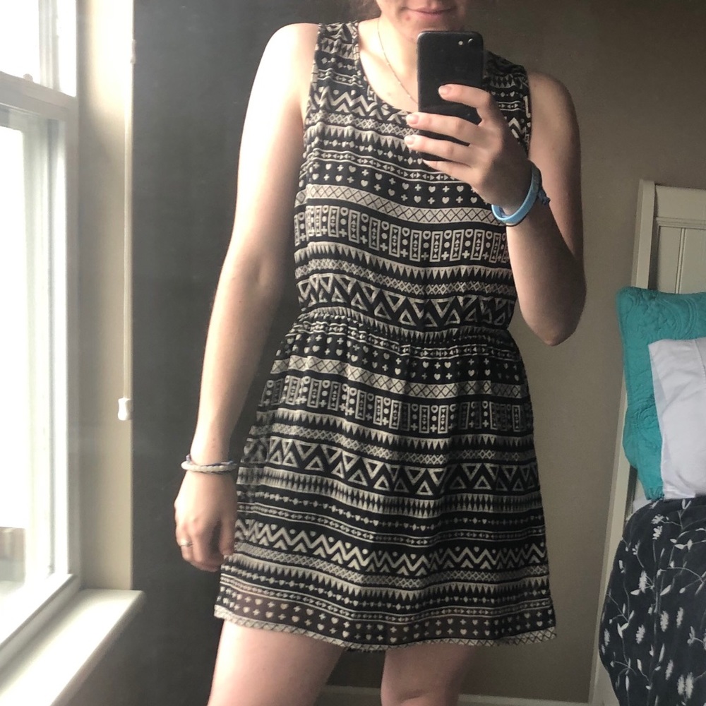 Aztec printed a-line dress